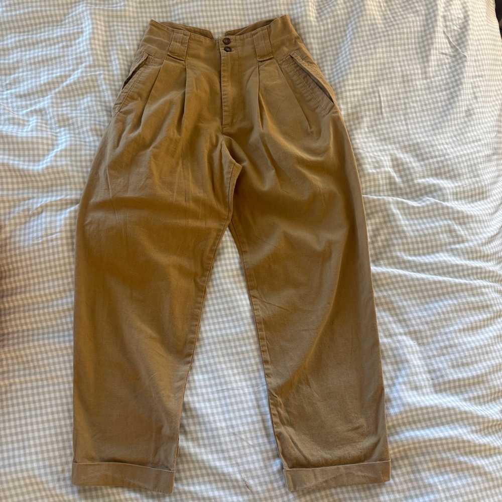 Na Nin Townes Cotton Twill Trousers in Khaki size Small